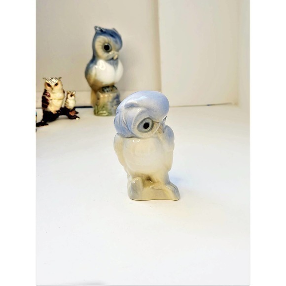 Vintage Miguel Requena‎ Porcelain Blue Brown White Owl Figurine Collectible - Picture 6 of 9